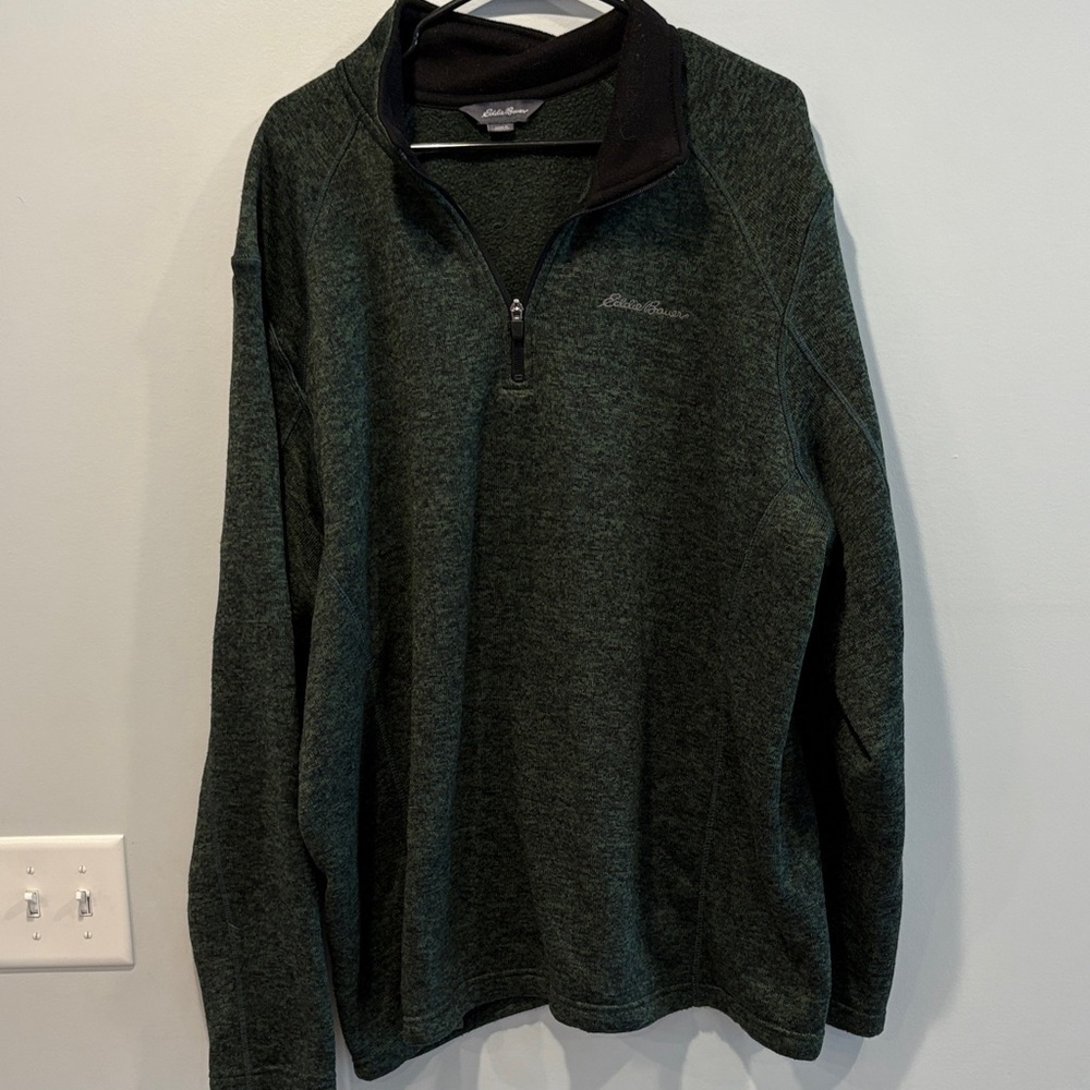 Eddie Bauer Men's Dark Green Zip-Up Sweater